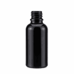 30ml Round Glossy Black Glass Bottle
