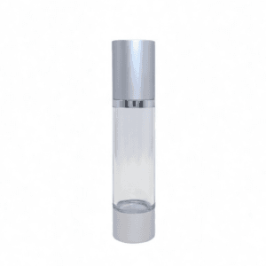 50ml Acrylic Airless Bottle – Matte & Glossy Silver