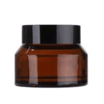 30gm Amber Glass Jar Slant Shoulder with Black Cap