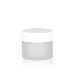 50g Cream Glass Jar with White Cap