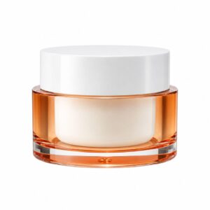 Double Wall Cosmetic Jar with Transparent Orange Outer Wall