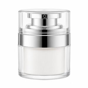 50ml Luxury Silver Airless Cream Jar with Transparent Over-Cap