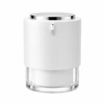 50ml Matte White Airless Pump Jar with Chrome Top Press Button