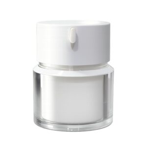 50ml Clear Acrylic Round Airless Cream Jar with White Integrated Pump Head