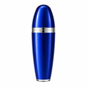 Luxury Cobalt Blue Tapered Bottle with Silver Pump & Dome Cap
