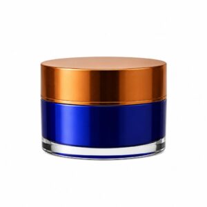 Luxury Royal Blue Cosmetic Cream Jar with Metallic Gold Cap