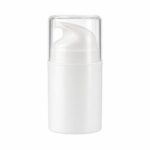 50ml White Airless Pump Bottle with Clear Cap
