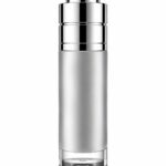Luxury Matte Silver Cylindrical Treatment Bottle