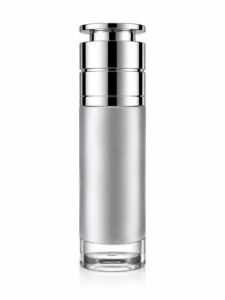 Luxury Matte Silver Cylindrical Treatment Bottle